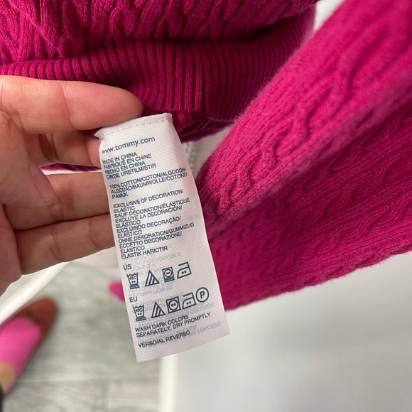 Express Bright Fuchsia Cable Knit Sweater Shirt - Picture 5 of 6